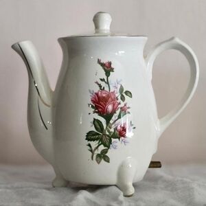 1950s Moss Rose Electric Teapot- Mid-Century Display Kettle